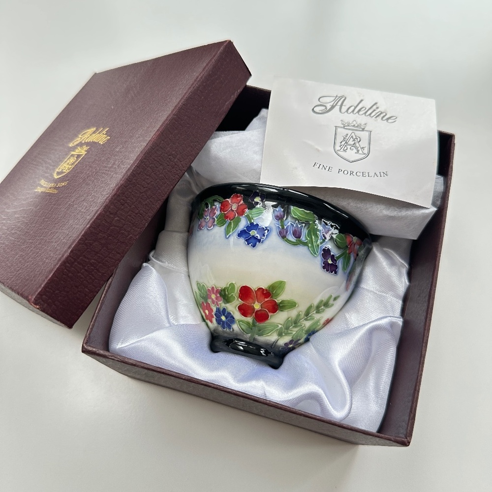 Vintage ADELINE Fine Porcelain Floral Night Light Italian Designed Wall Plug In